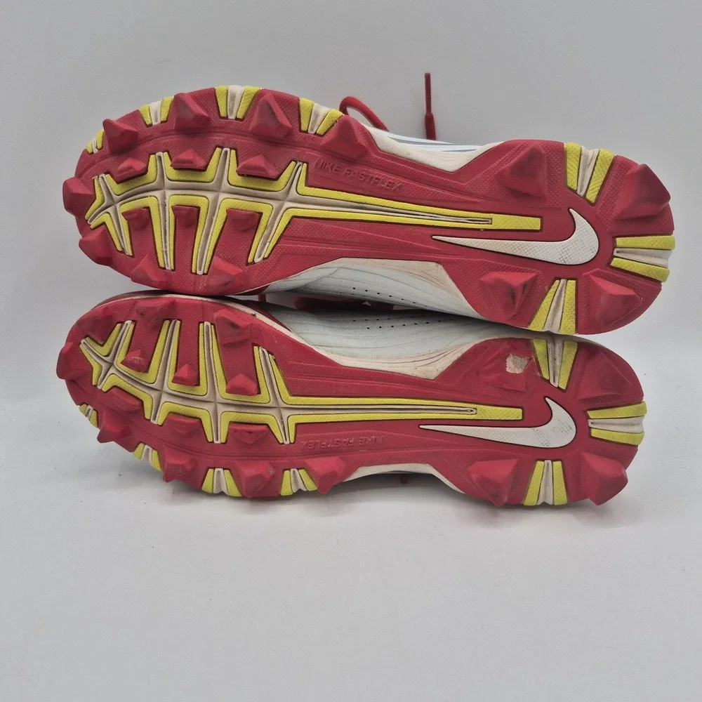 Nike‎ Vapor Shoes Mens Size 8 Red Gray White Football Cleats Fastflex 684699-016